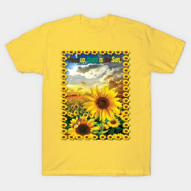 Sunflower- head up #2 T-Shirt by SpaskeArt